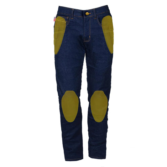Relaxed Fit Protective Denim Pants (Jeans) - Blue