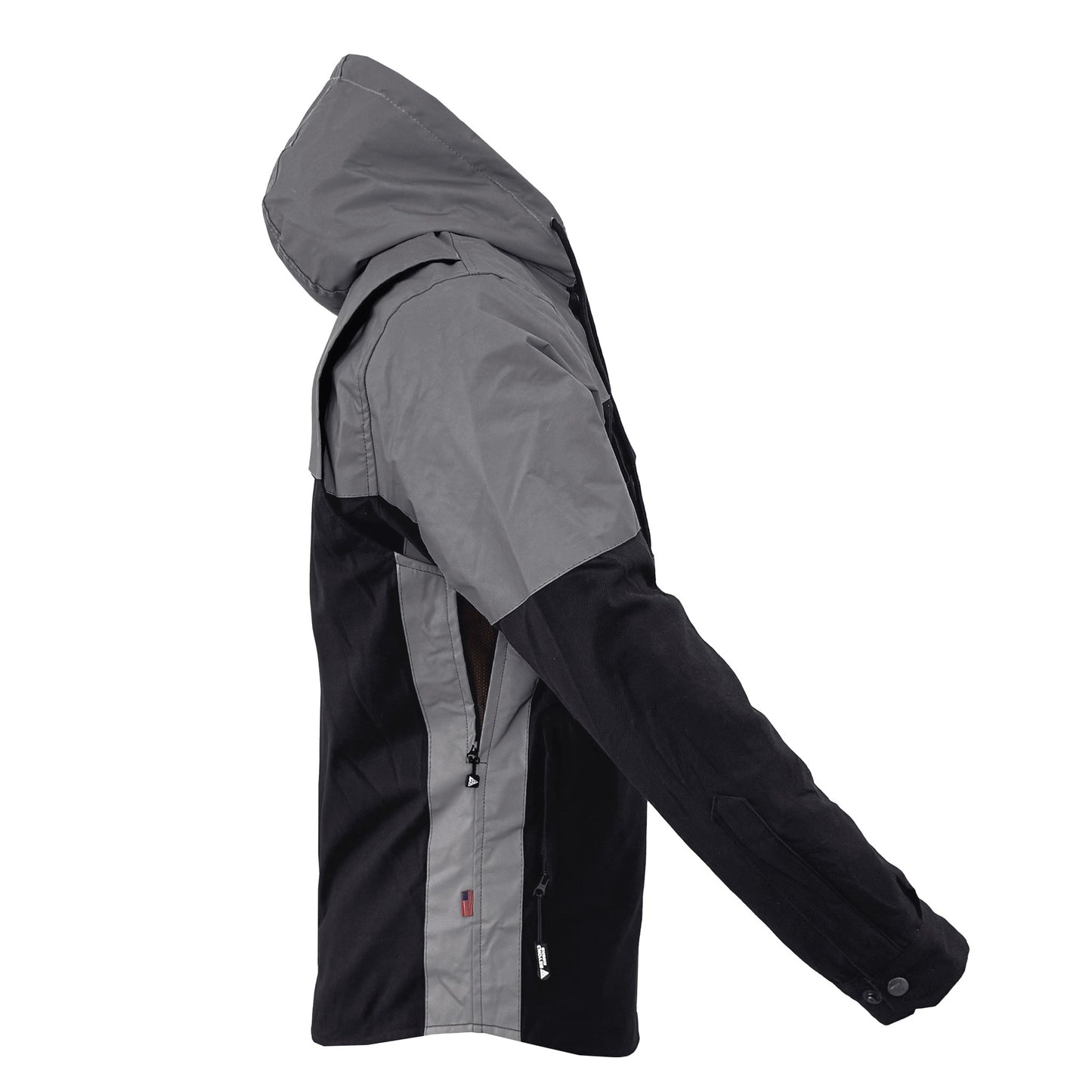 Protective Reflective Flannel Hoodie "Nightfall Nebula" For Men - Black