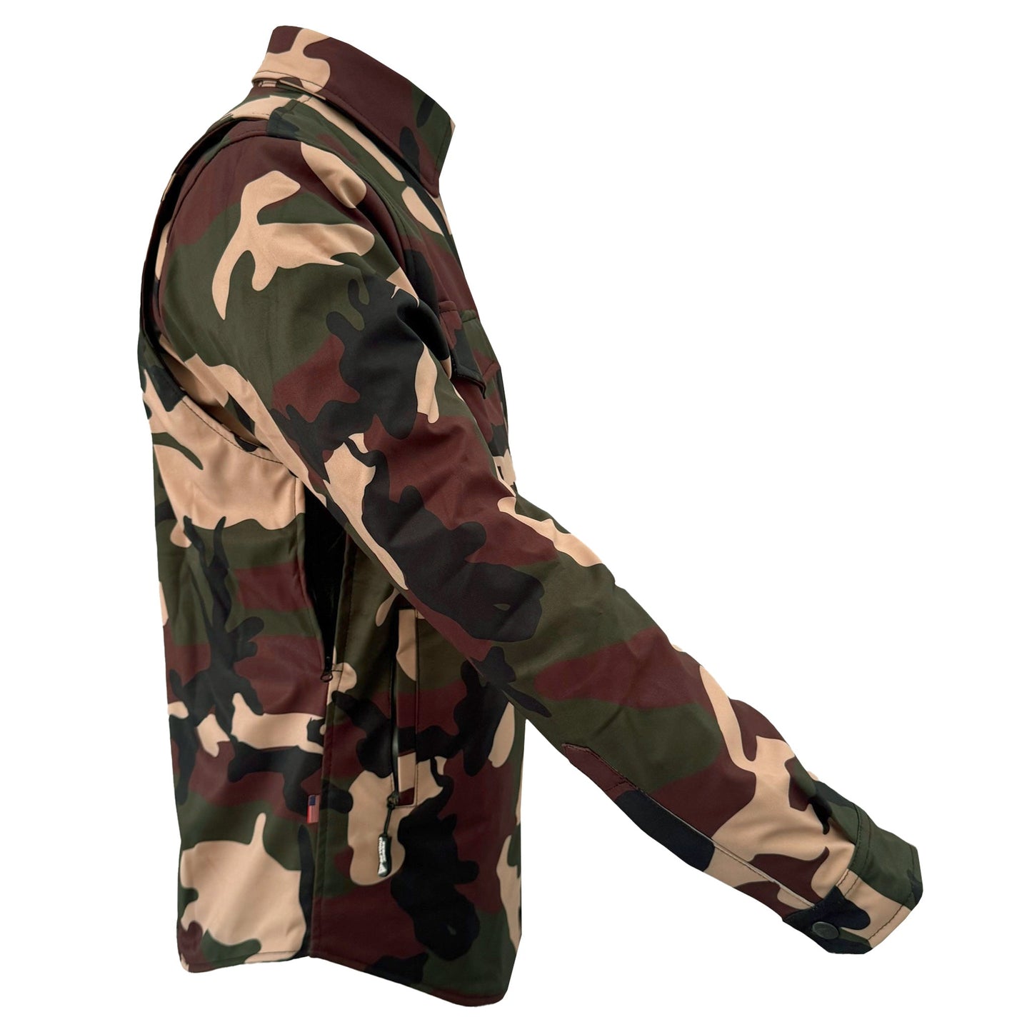 Protective SoftShell Winter Jacket for Men - Camouflage Knight Hawk with Pads