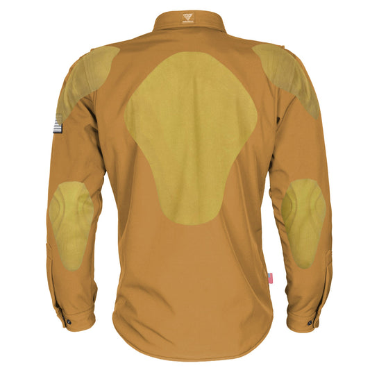 Protective SoftShell Winter Jacket for Men - Mustard Matte with Pads