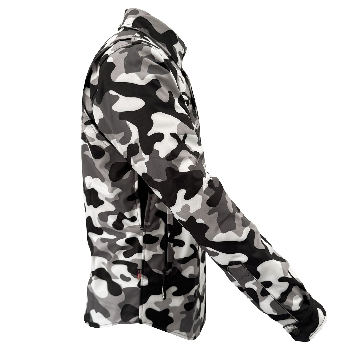 Protective SoftShell Winter Jacket for Men - Camouflage SnowFox with Pads