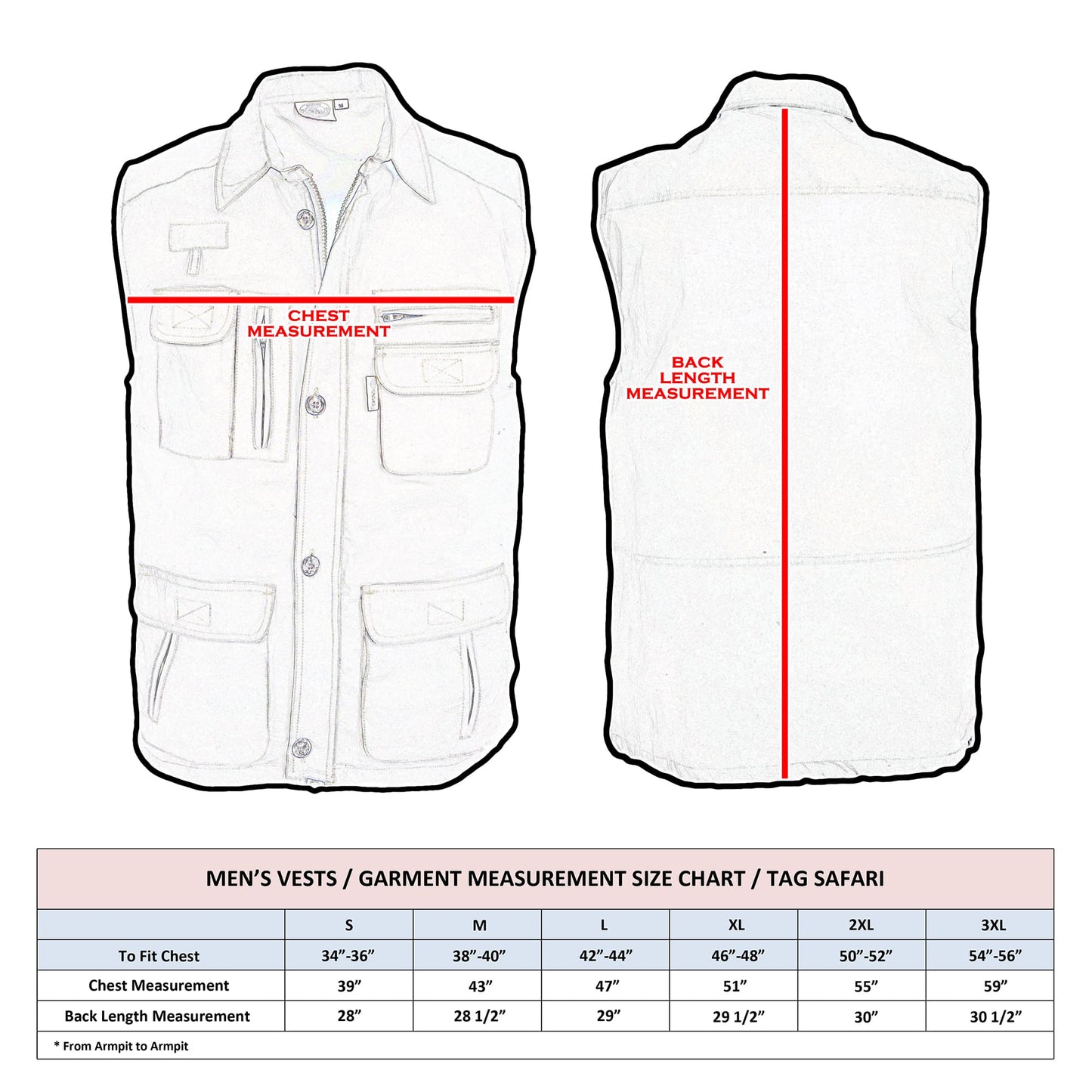Clay Bird Shooting Safari Vest for Men - Khaki/Blaze