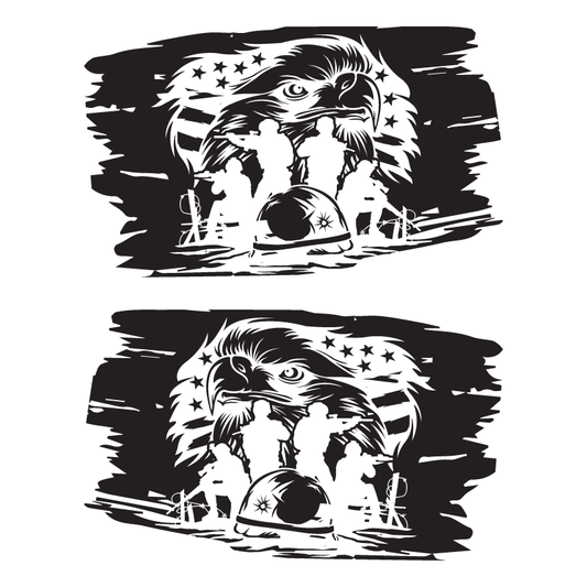 Battlefield Soldiers Rear Window Jeep Graphic