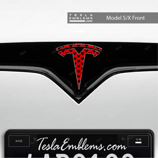 Mickey-Dots Tesla Emblem Decals (Front + Back) | Model S
