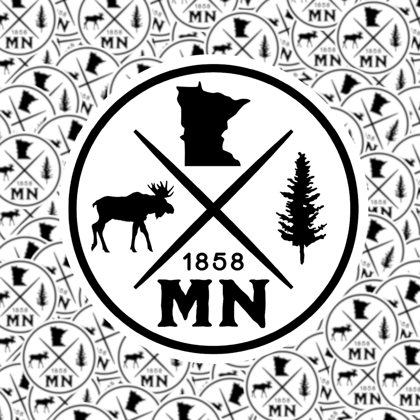 Minnesota Circle Moose Sticker
