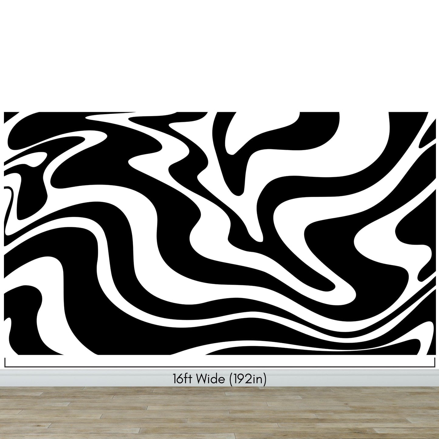 Black Swirly Line Wallpaper. Contemporary Art Decor. Modern Aesthetic. #6679