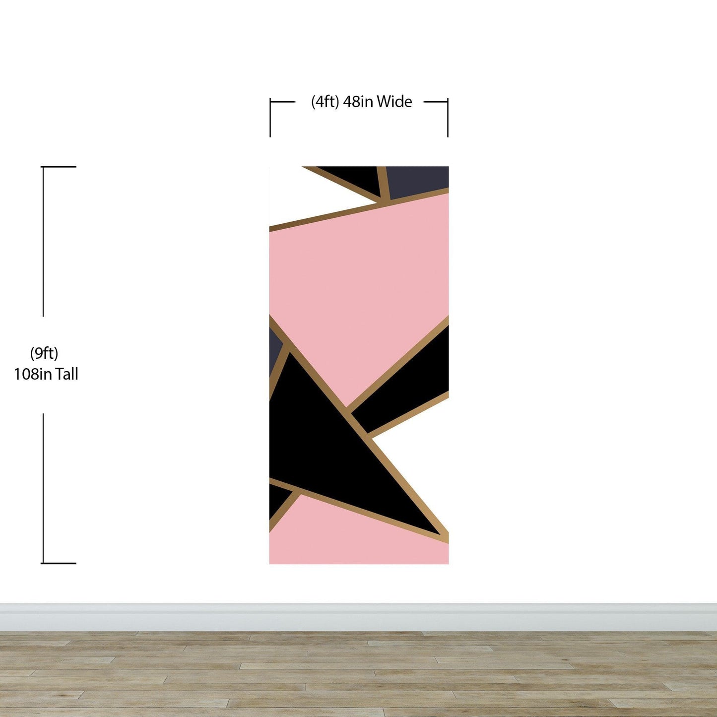 Modern Decor Gold, Black and Pink Mosaic Peel and Stick Wallpaper | Removable Wall Mural #6210