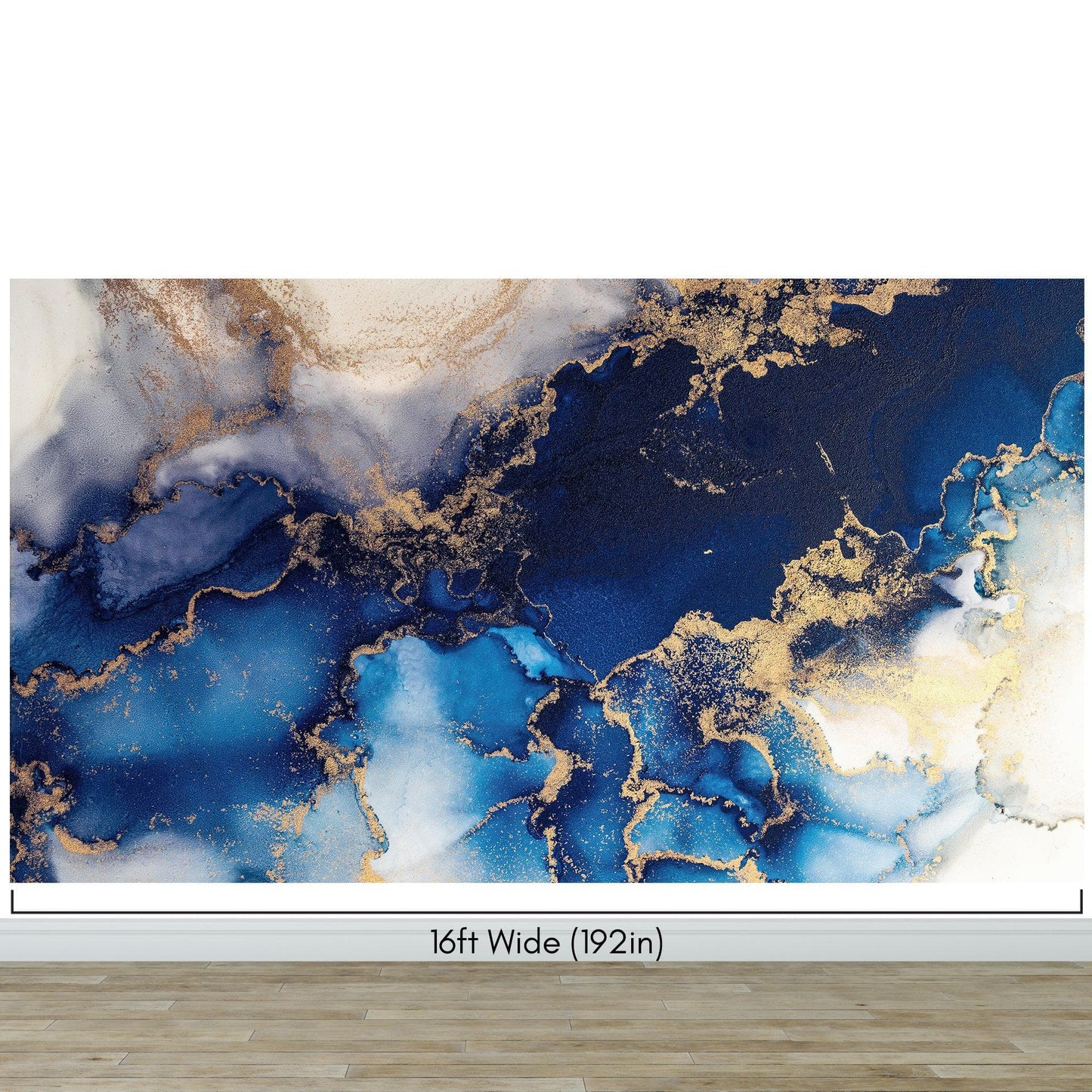 Sapphire Blue Marble Wallpaper Mural. #7008