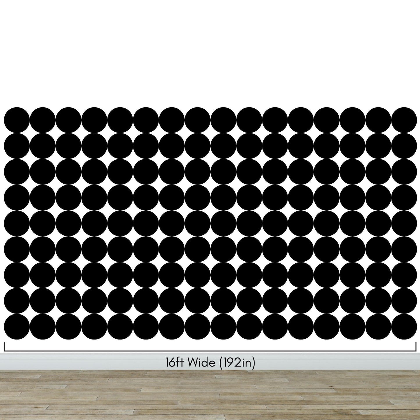 Modern Geometric Black Circle Wallpaper Mural. #6675