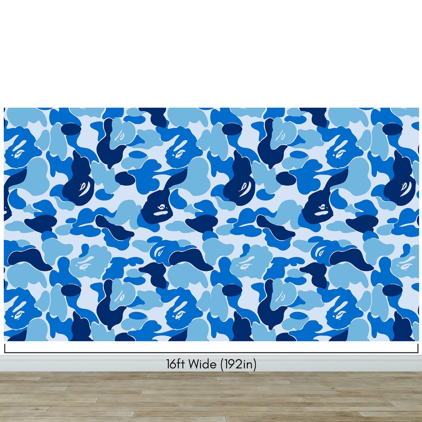 Bape Camo Wallpaper Mural. Blue Camo Streetwear Hype Beast Aesthetics. #7027