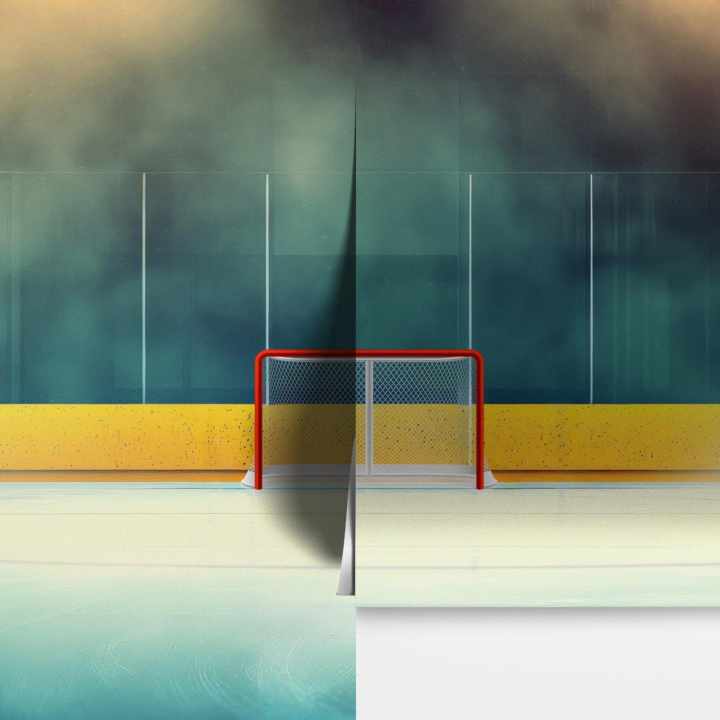 Hockey Rink Wallpaper Mural. Sports Theme Decor. #6958