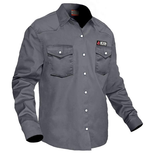 Nexon FR Shirt Gray With Pearl Snap Buttons