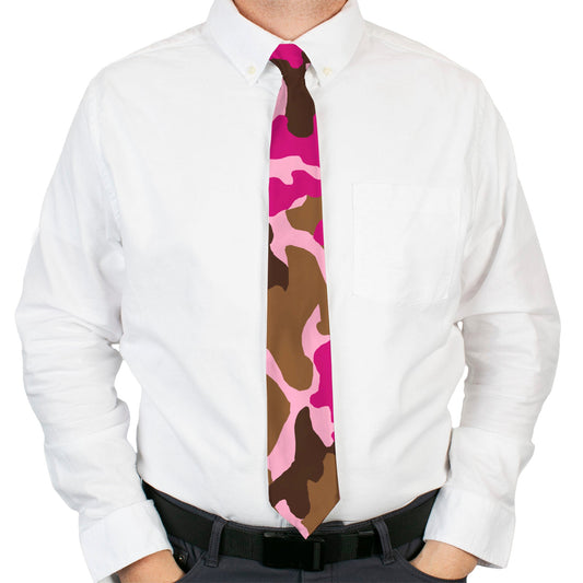 Buckle-Down Necktie - Camo Pink