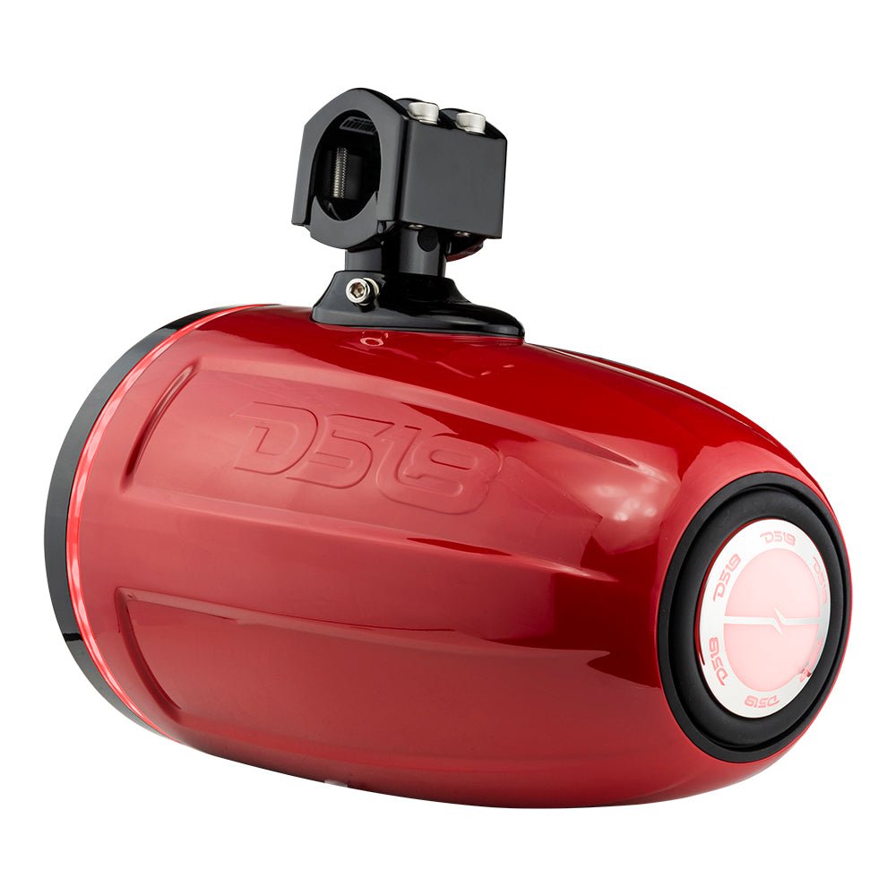 NXL 8" Neodymium Marine and Powersports Towers with Built-in Passive Radiator, 1" Driver and LED RGB Lights 180 Watts Rms -Red