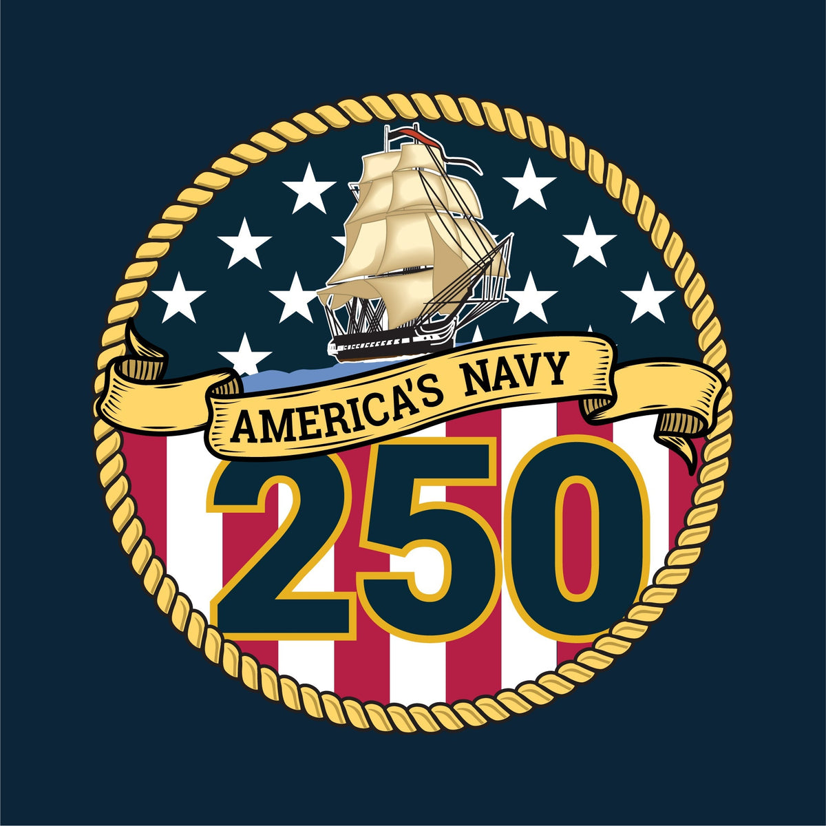 Navy 250th Anniversary Ladies T-Shirt
