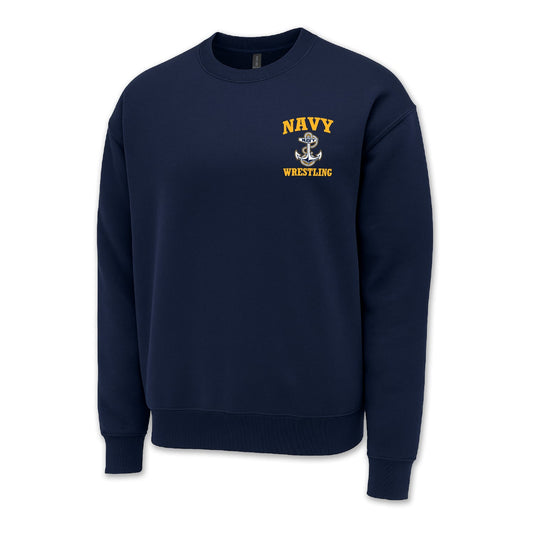 Navy Anchor Wrestling Crewneck