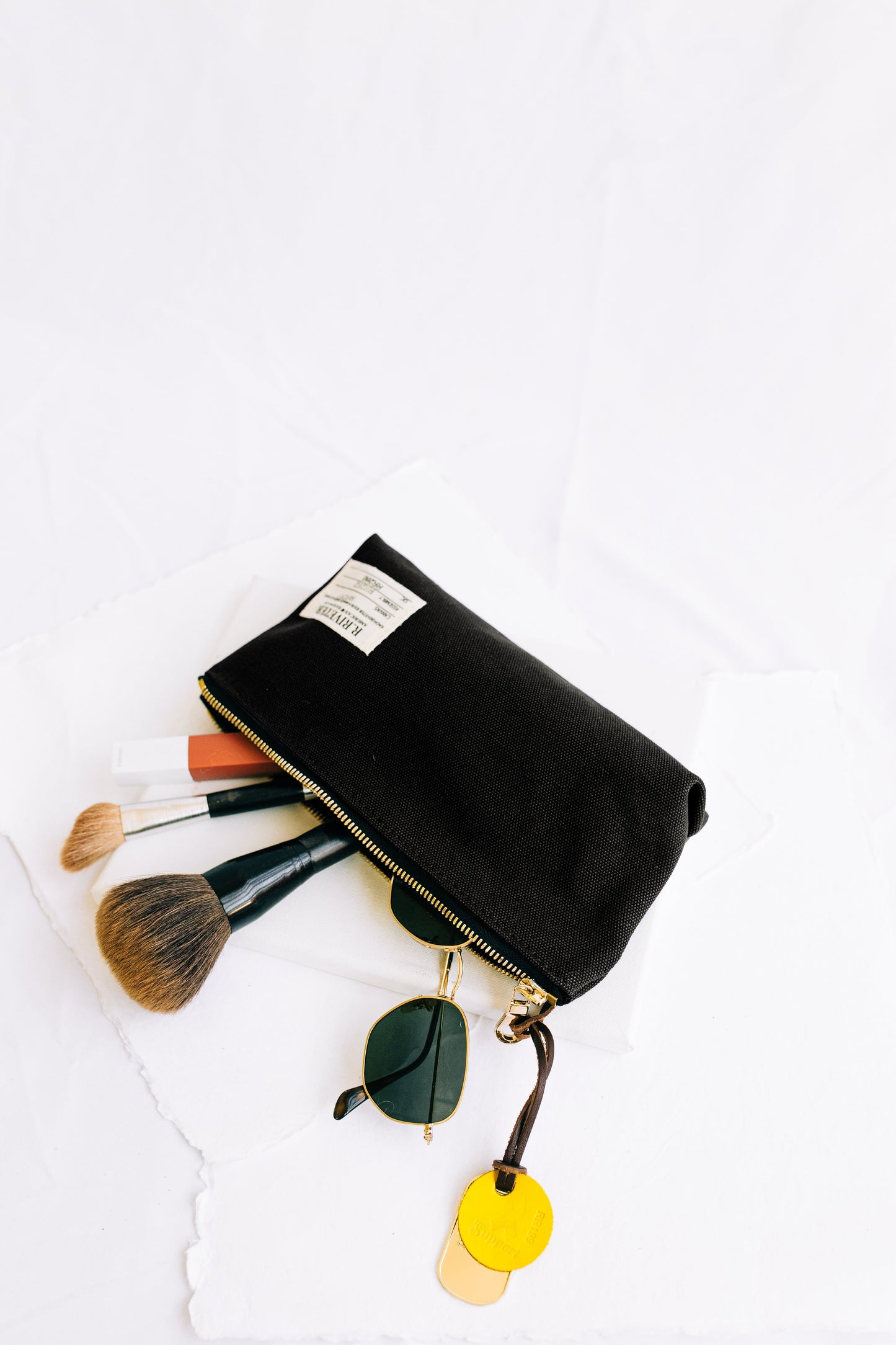 USGA Lucy | Signature Black Canvas Zipper Pouch
