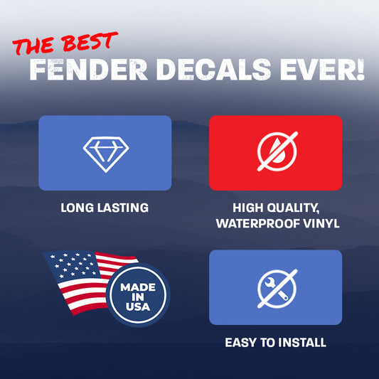 Red 2pc Vinyl Fender Decal