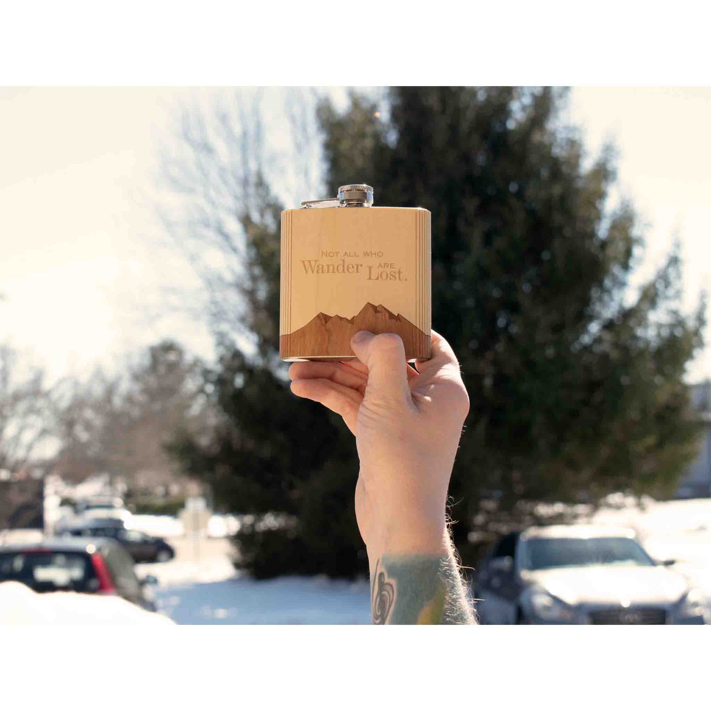 Not All Who Wander Flask