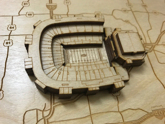 Stillwater, Oklahoma Wall Art State Map (Boone Pickens Stadium)