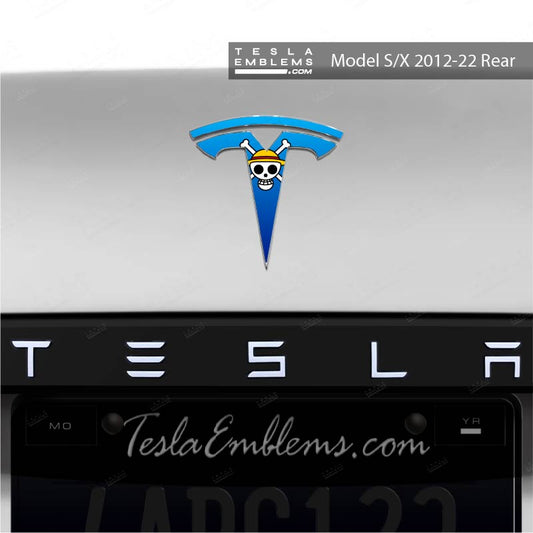 One Piece Tesla Emblem Decals (Front + Back) | Model S