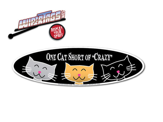 One Cat Short of Crazy WiperTags