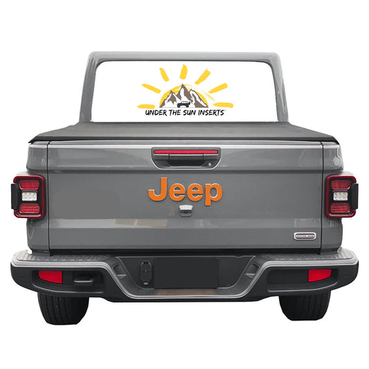 Orange Jeep Fender Emblem Overlay Vinyl Decals 2pk