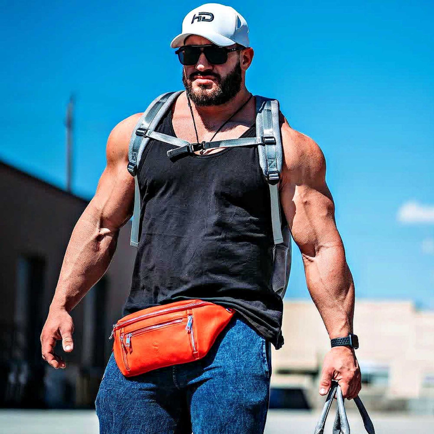 Orange Cross Sling Bag