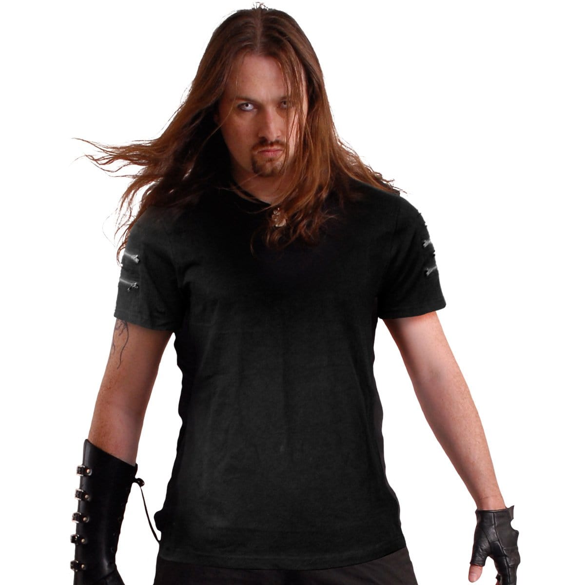 URBAN FASHION - Twin Zipper Sleeve Fashion Tee