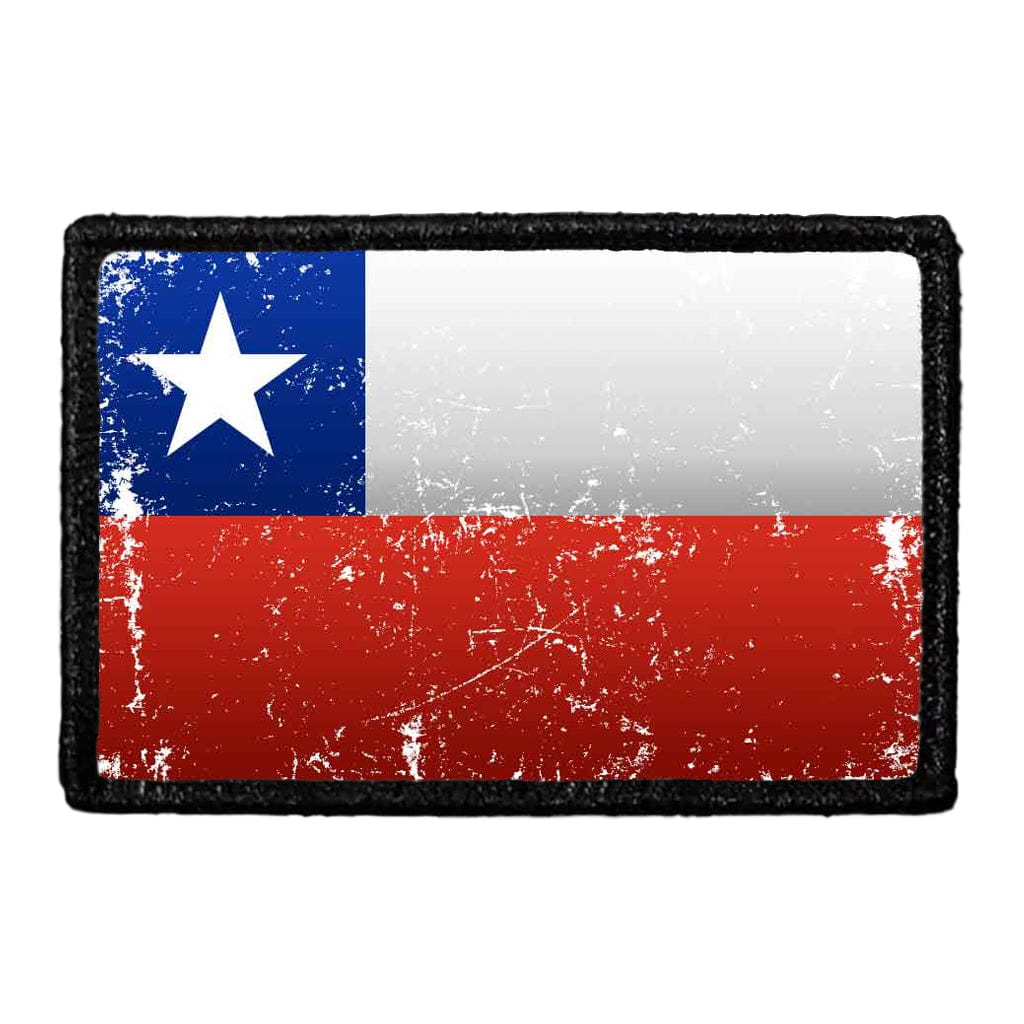 Chile Flag - Color - Distressed - Removable Patch