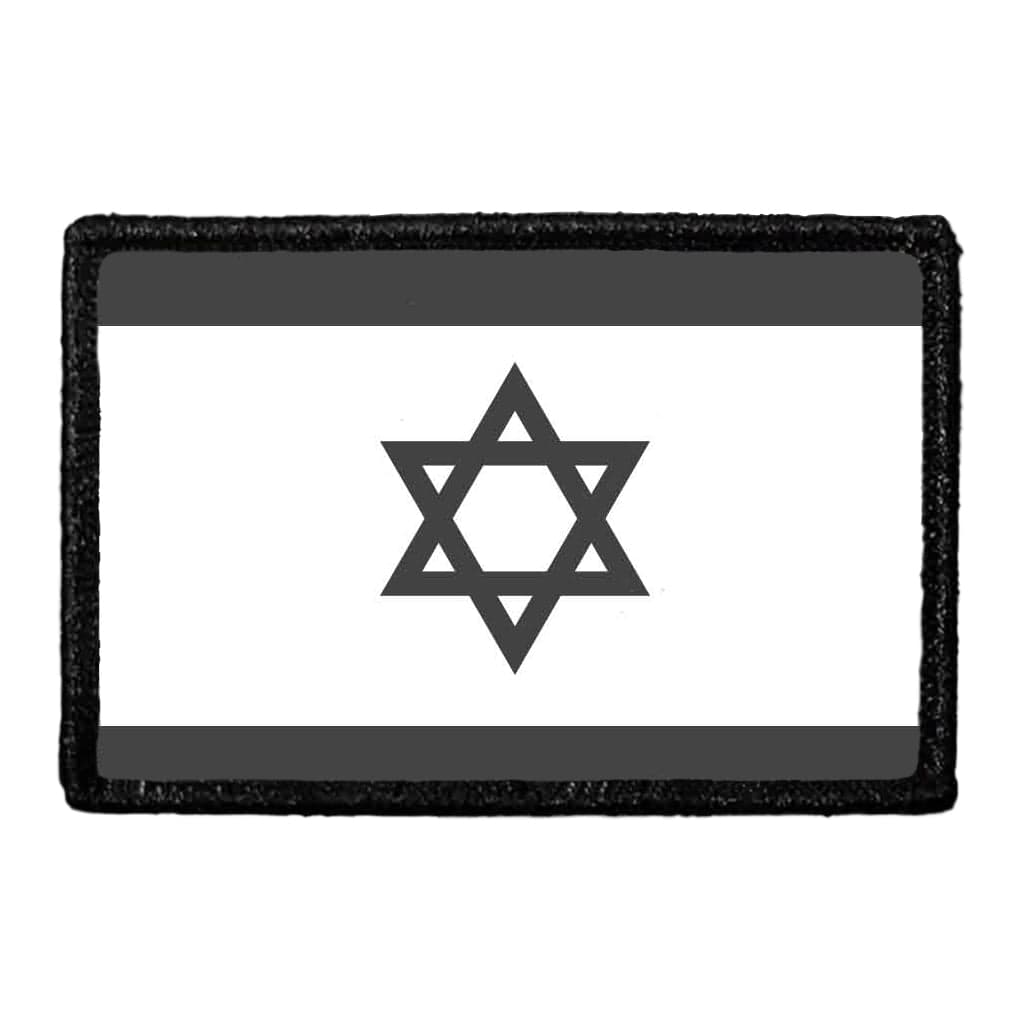 Israel Flag - Black and White - Removable Patch