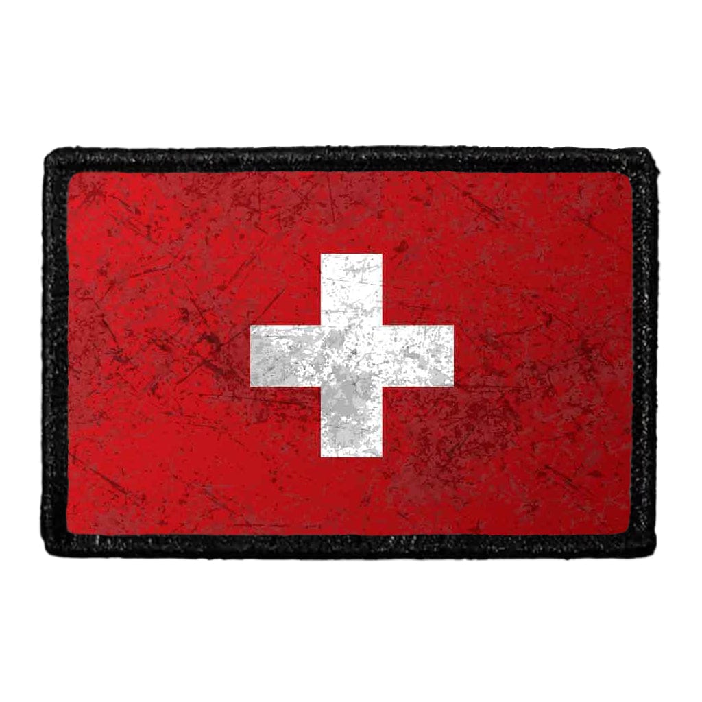 Switzerland Flag - Color - Distressed - Removable Patch