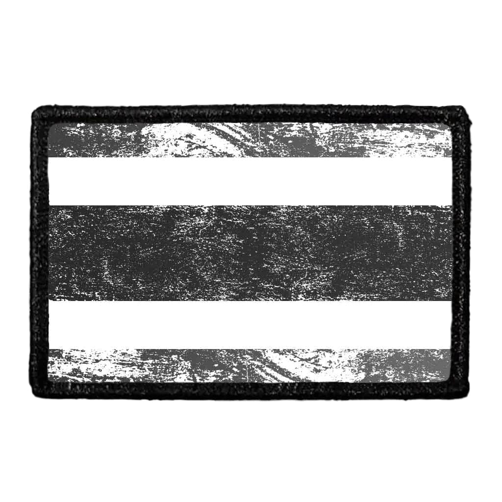 Thailand Flag - Black and White - Distressed - Removable Patch