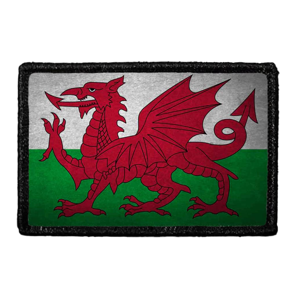 Wales Flag - Color - Distressed - Removable Patch
