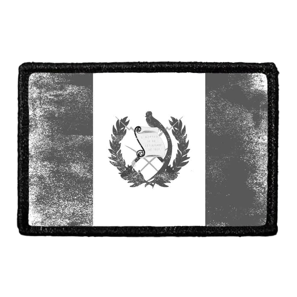 Guatemala Flag - Black And White - Distressed - Removable Patch