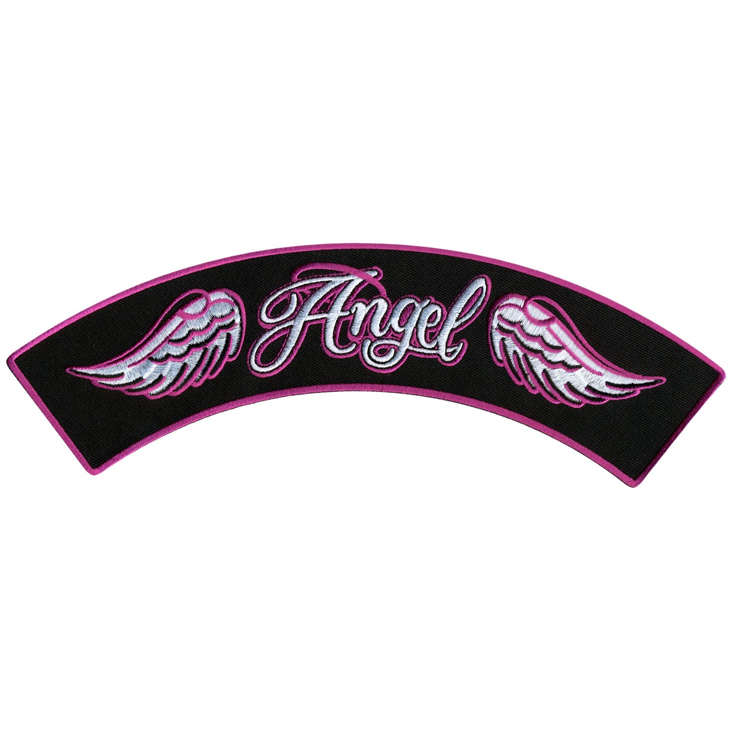 Hot Leathers Angel Top Rocker Embroidered Patch - 10" W x 2" H - Iron-On or Sew-On - PPM4109