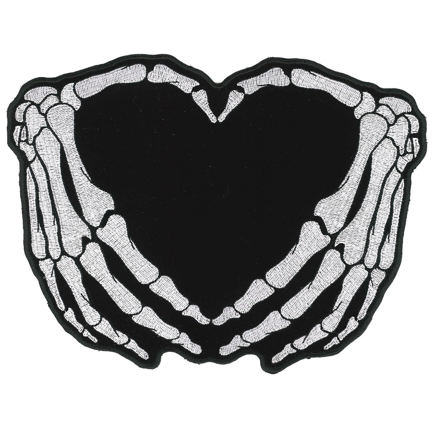 Hot Leathers Skel Heart 8 Embroidered Patch - 8" x 6" - Iron-On or Sew-On - PPQ1418