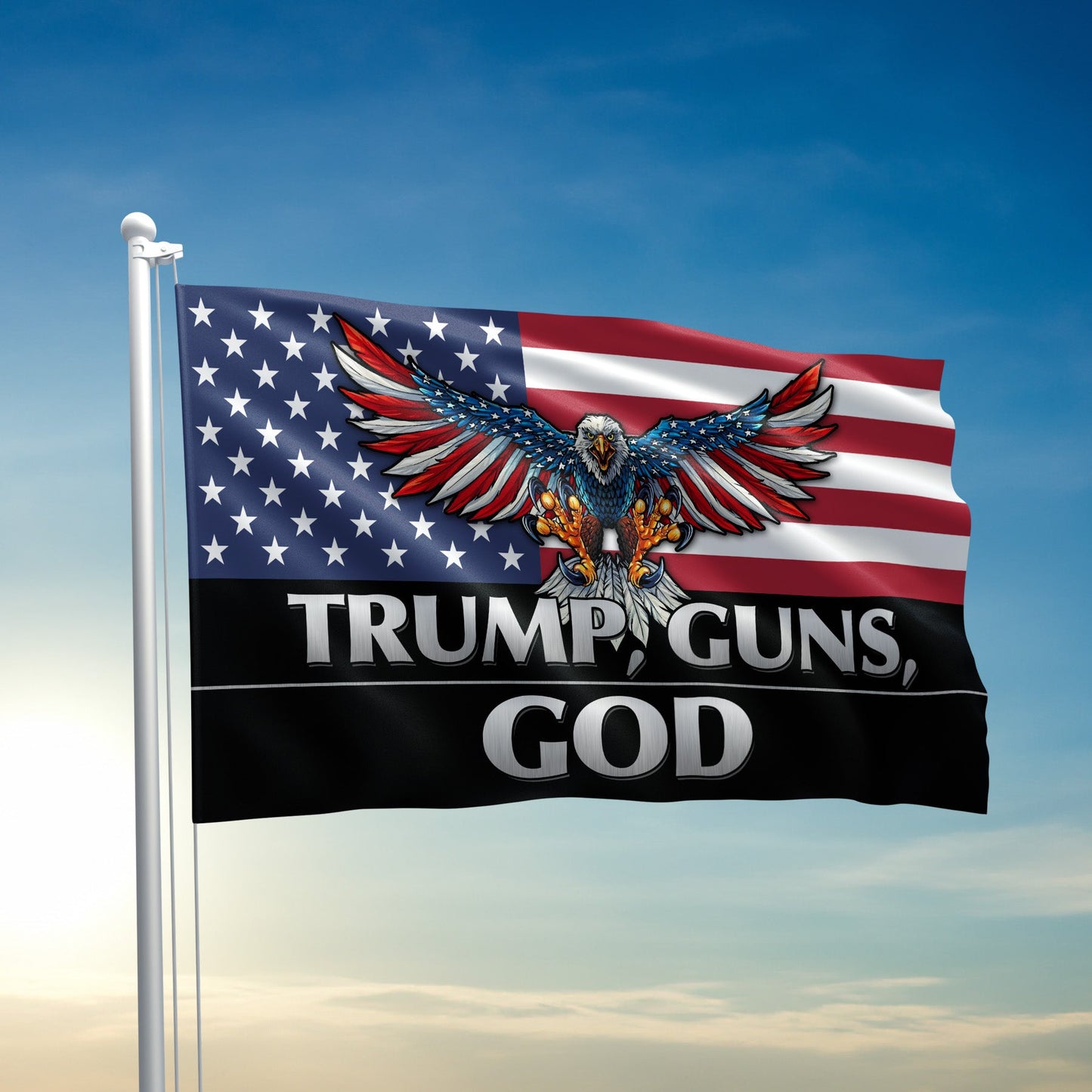 Trump Guns God Flag - 2695