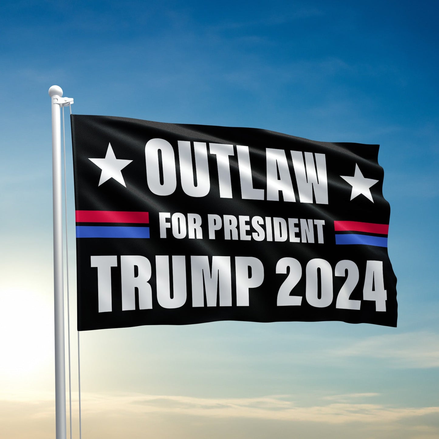 Outlaw For President - Trump 2024 Flag - 2491