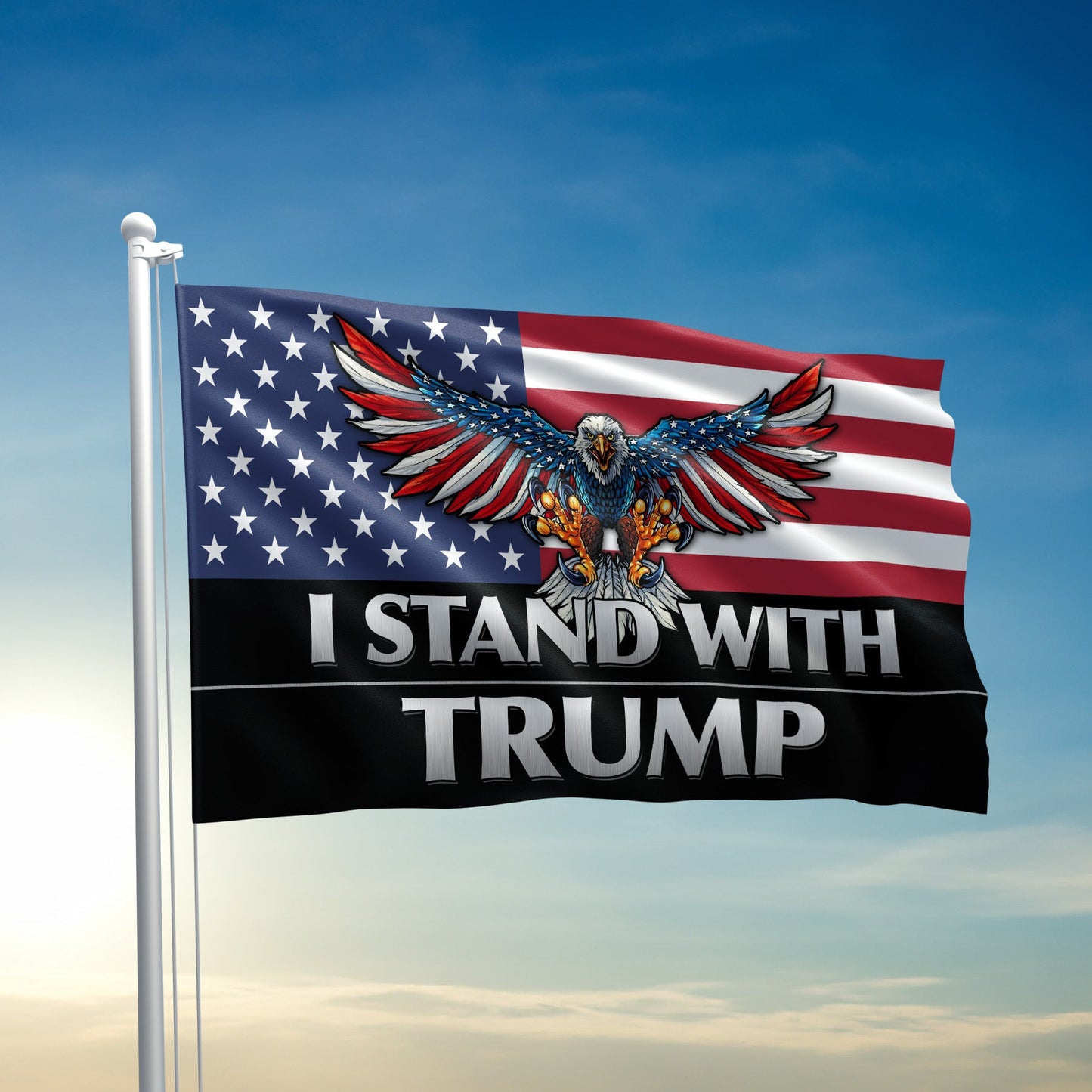 I Stand With Trump Flag - 2694