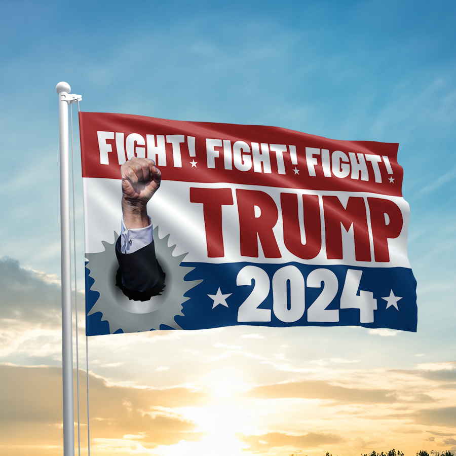 Trump Fist - Fight Fight Fight Flag - 2797