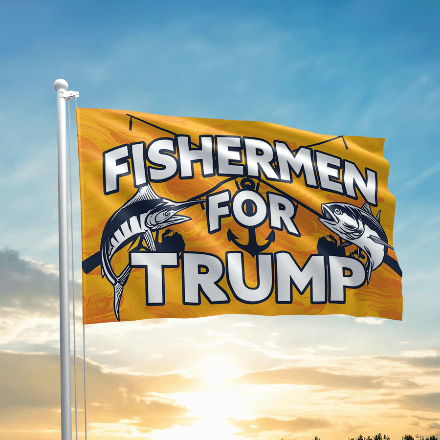 Fishermen For Trump Yellow Flag - 1985
