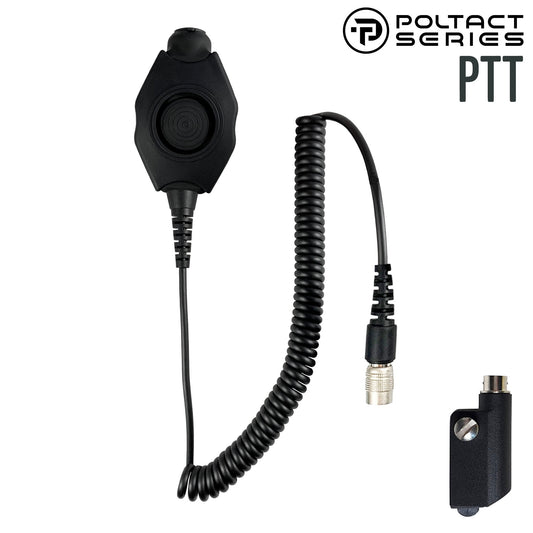 PolTact V1 Tactical Comms Headset w/ Active Hearing Protection & Quick Disconnect (Hirose) Adapter - Icom IC-SAT100, F52D/62D, F3261/3360/3400, F4400/5400/6400, F7010, F9011, M85 & More