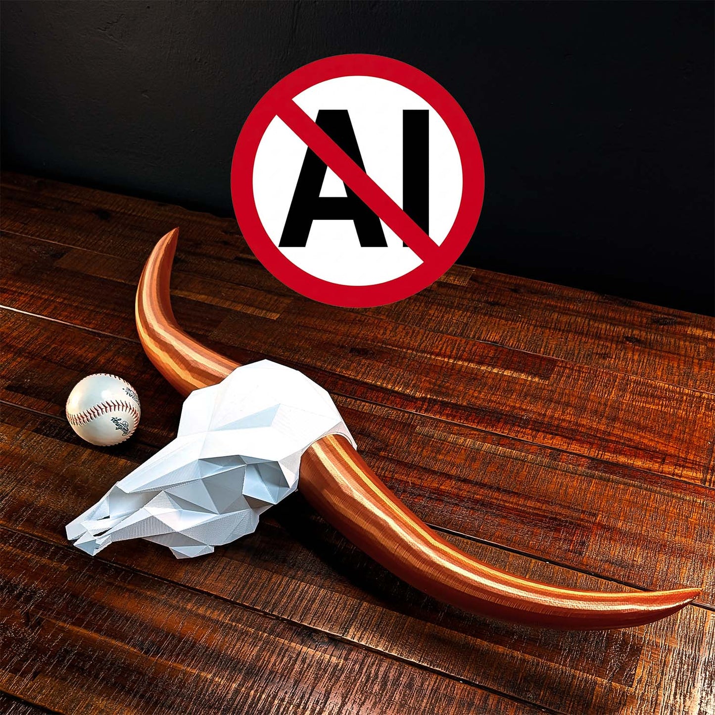ADG42 Low-Poly Steer Skull and Horns Wall Decor