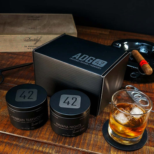 2 Wood Wick Candle Set for Men | Masculine Scent | Gift Box