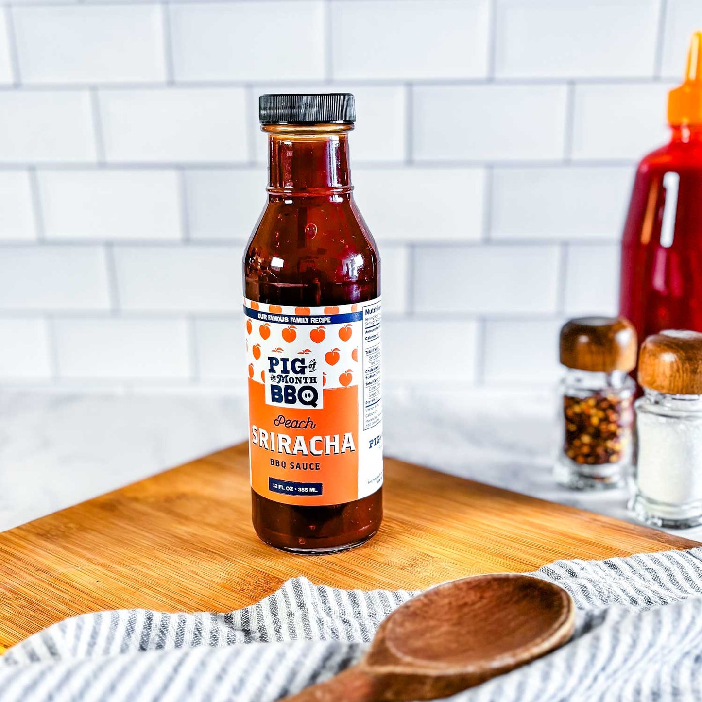 Peach Sriracha BBQ Sauce – Sweet & Tangy Small Batch BBQ Sauce | Gluten Free | 12oz