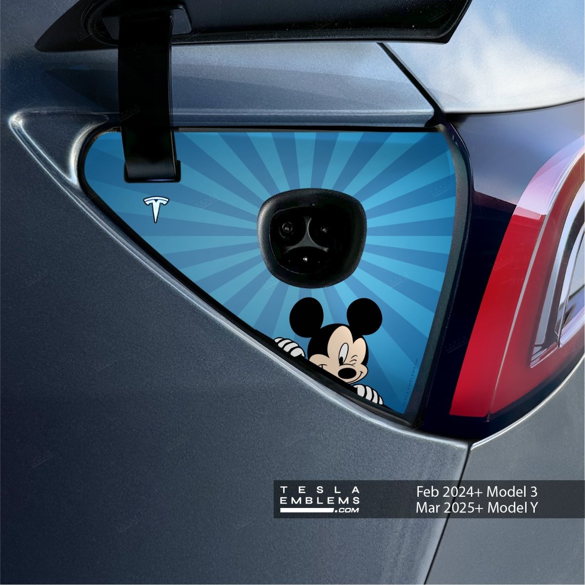 Peekaboo Mickey Tesla Charge Port Wrap | Model Y