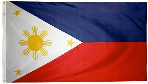 Philippines Flag with Grommets Along the Edges for Wall Mounting