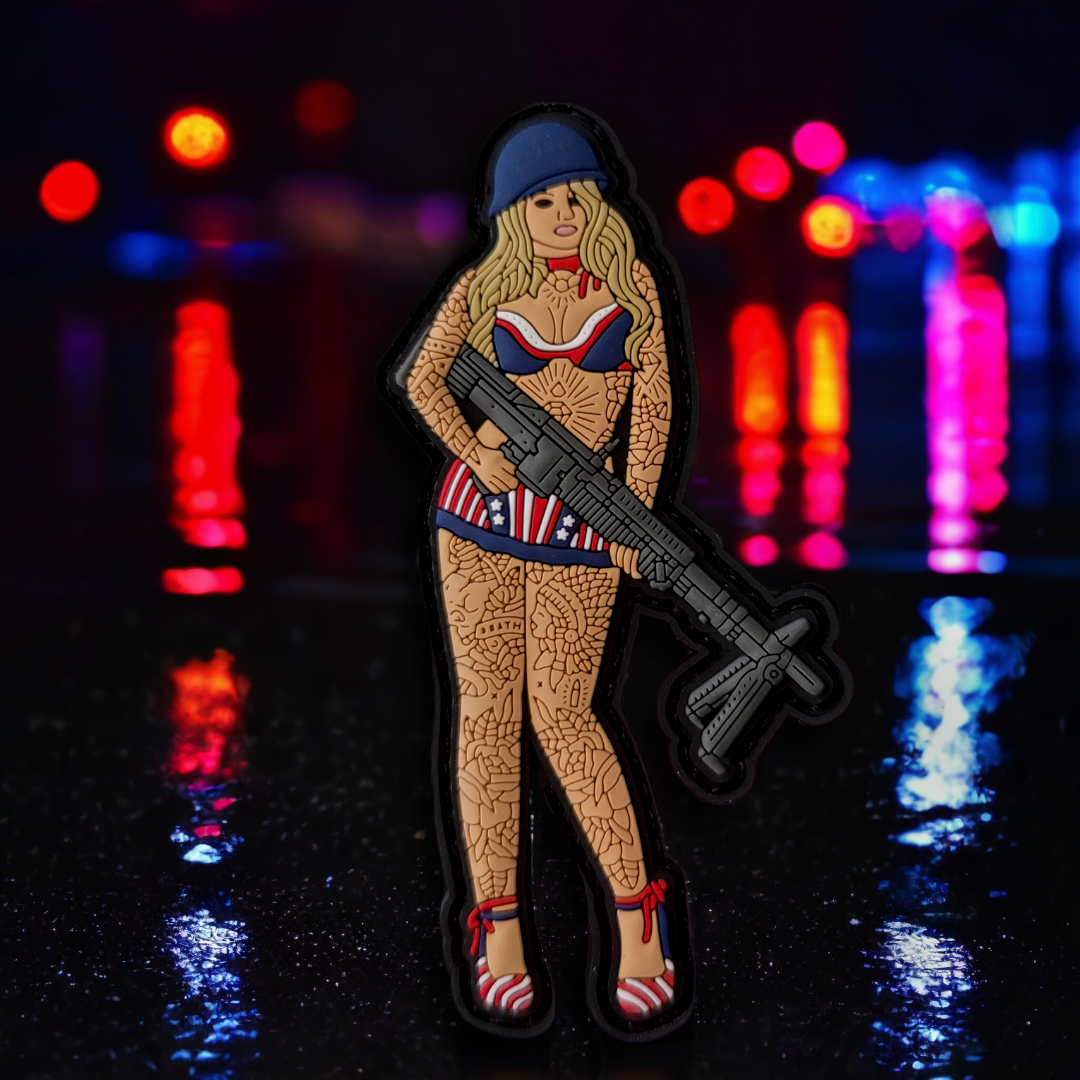 Miss Firecracker - 4"x 2.25" PVC Velcro Morale Patch