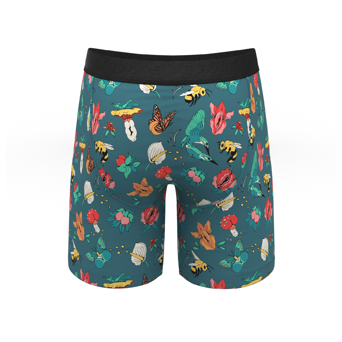 The Pollination Station | Birds and Bees Long Leg Ball Hammock® Pouch Underwear With Fly